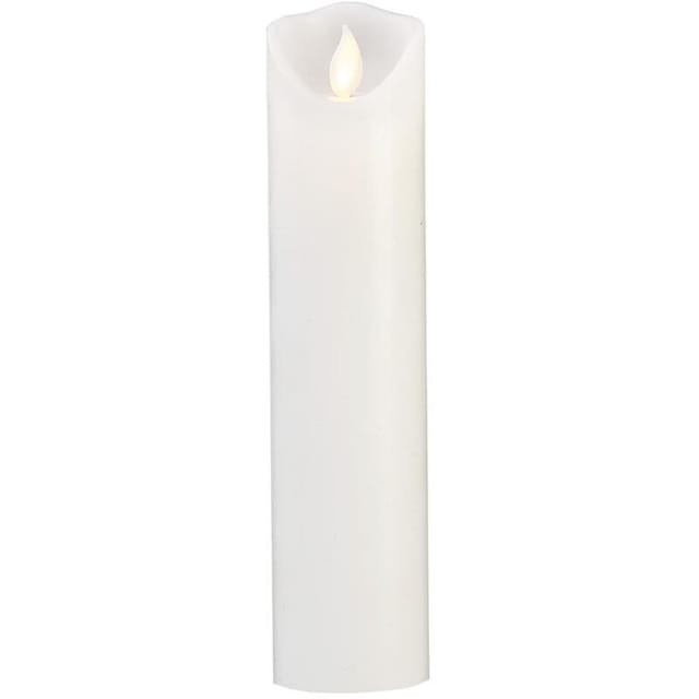 Kerze M-Twinkle, Stumpenkerze, Weiß, led, Timer, Warmes Gelb, Innenraum, 20 cm - Star Trading