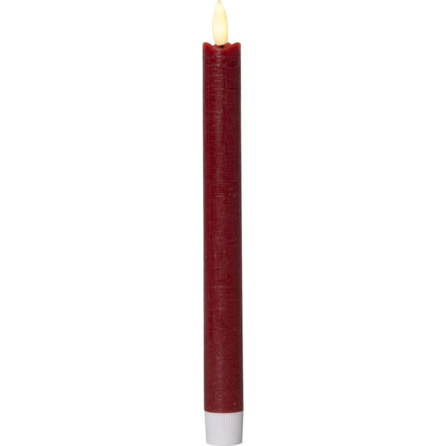Star Trading - Kerzen-Set Flamme, 2 Stück, Wachs, Dunkelrot, Antik-Design, led, Timer, Warmweiß, 24,5 cm