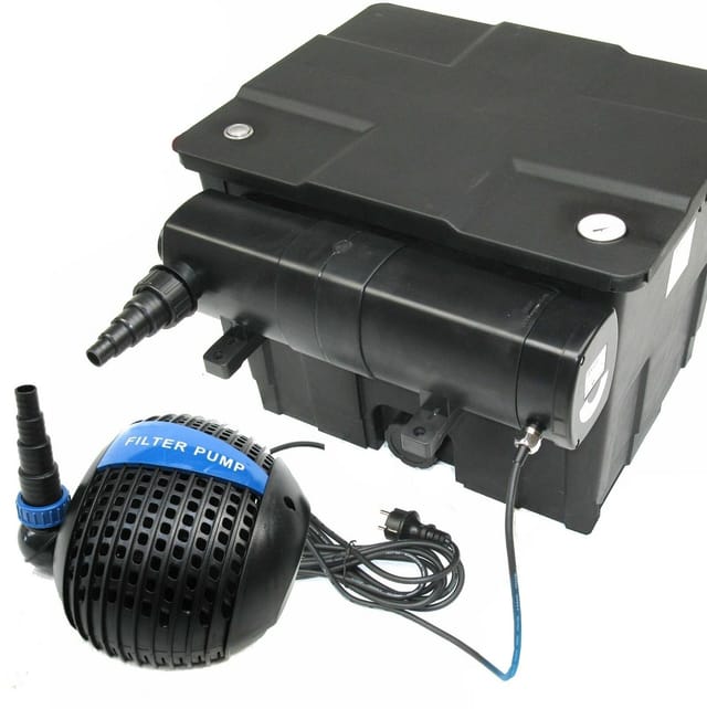 Apex - Koi Teich - Set: Teichfilter 12000 Ltr + uvc Lichtfilter 24 w + Pumpe 4600 Ltr