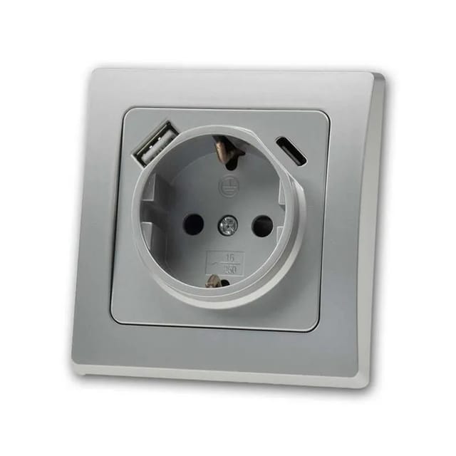 Delphi Schutzkontakt-Steckdose, usb-c / pd, Unterputz