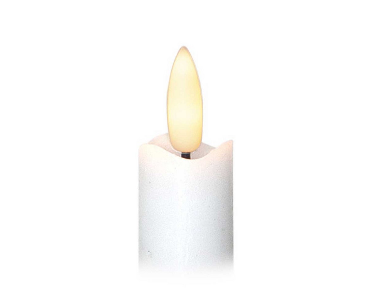 Star Trading Kerzen-Set Flamme, 2 Stück, Wachs, Weiß, Antik-Design, led, Timer, Warmweiß, 15 cm