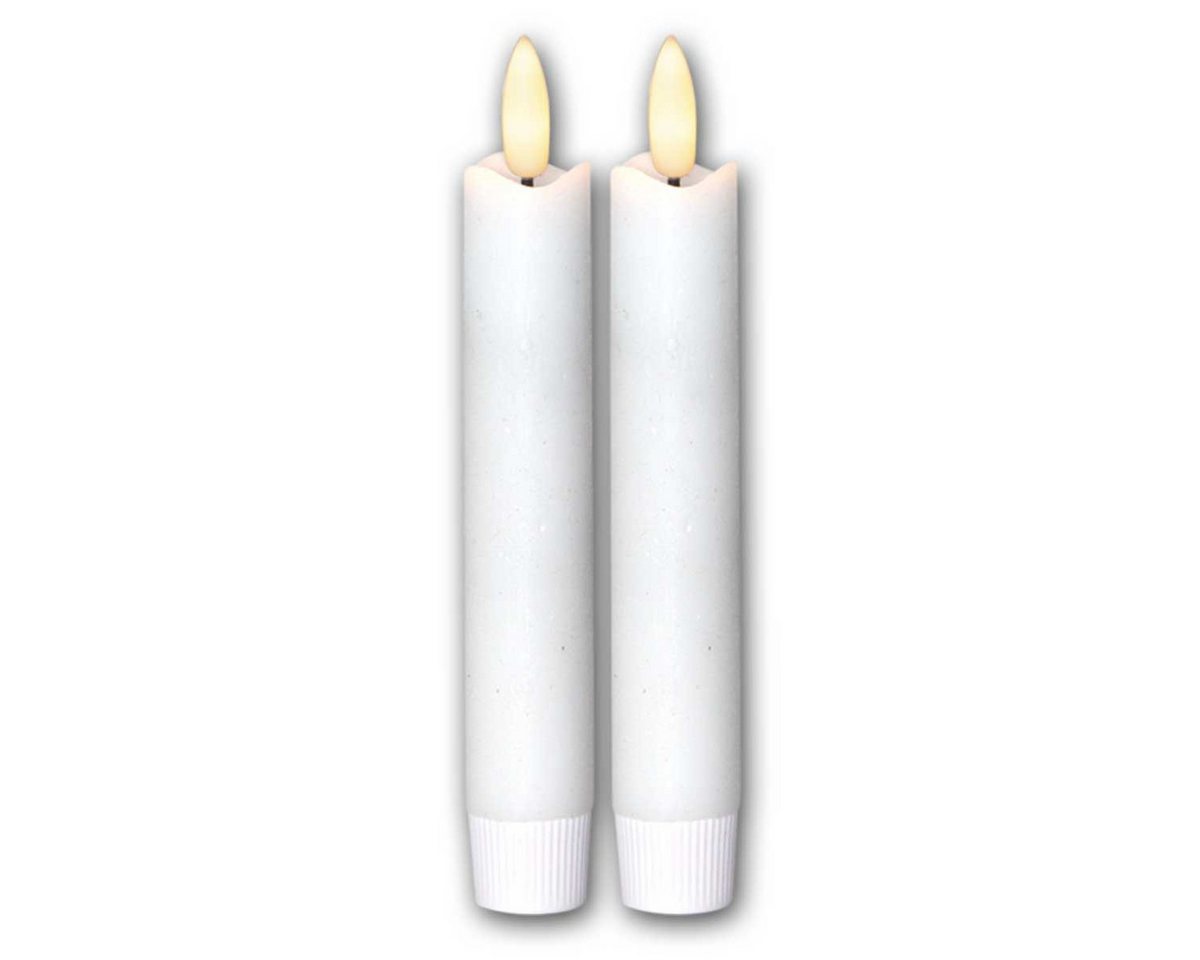 Star Trading Kerzen-Set Flamme, 2 Stück, Wachs, Weiß, Antik-Design, led, Timer, Warmweiß, 15 cm Bild 4