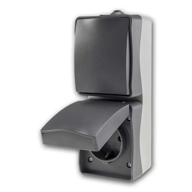 Nuqui Feuchtraum Kombi Schalter&Steckdose IP54, 250V