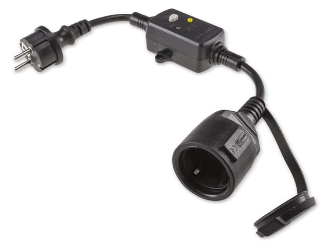 Fehlerstromschutzadapter 230V, Schutzkontakt, 30mA IP44