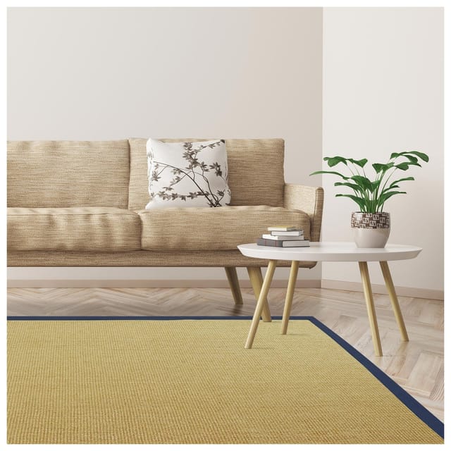Sisal-Teppich Amazonas Natur Bordüre: Jeans / Denim 70 x 130 cm