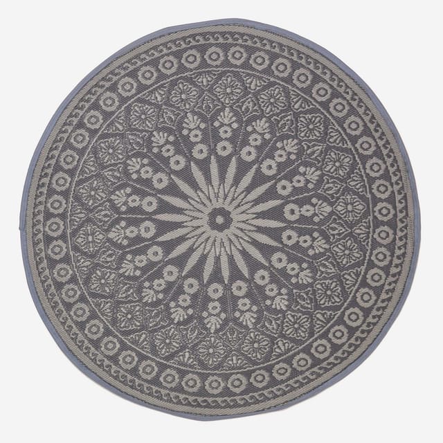 Schwarzer Outdoor-Teppich im Mandala-Design, 170 cm - Homescapes