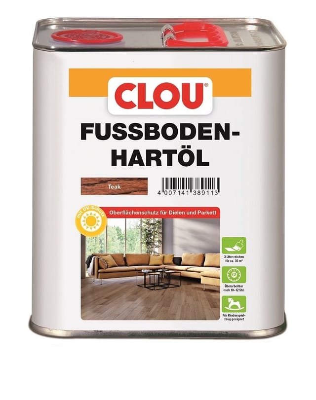 Clou Fußboden Hartöl 3 L teak Holzöl