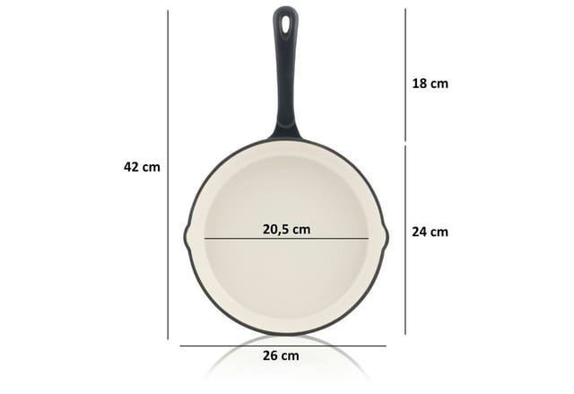Mahlzeit Gusseisen Bratpfanne emailliert Ø 24 cm Blue Berry Gußeisenpfanne mit zwei Ausgießern