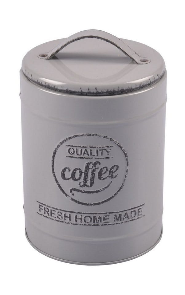 Metall Kaffeedose Vintage Kaffeebehälter Blechdose Vorratsdose Dekodose Teedose - grau