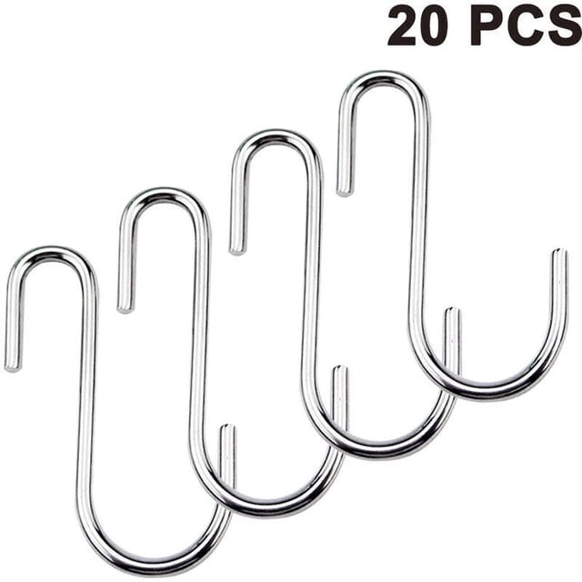 Deckon - Ahlsen 20 Stück Robuste S-haken, Topflappen, Regalhaken, Hängehaken, S-förmige Haken Für Küchenutensilien, Utensilien, Kleidung, Taschen, Handtücher, Pflanzen