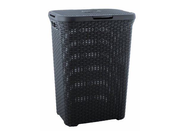 Curver Wäschebox, aus Kunststoff, 45 x x 34 x 62 cm, 60L, Anthrazit