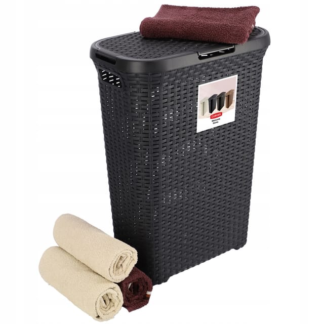 Curver - Wäschebox, aus Kunststoff, 45 x x 27 x 62 cm, 40L, Anthrazit