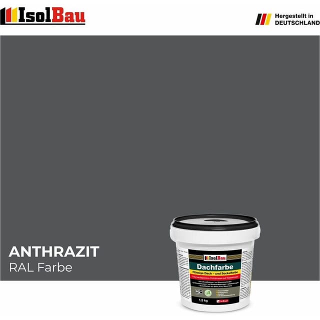 Isolbau - Dachfarbe Sockelfarbe Anthrazit 1,5 kg Fassadenfarbe ral Farbe Polymermembran