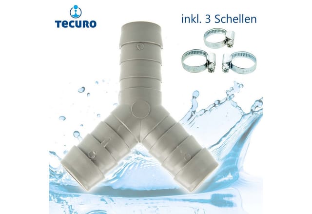 Y-Verbindungssatz für Ablaufschläuche ø 19-21 mm von Wasch-, Spülmaschinen - Tecuro