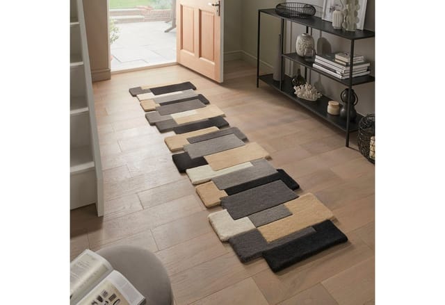 Flair Rugs Wollteppich Collage 60 cm x 230 cm Mono