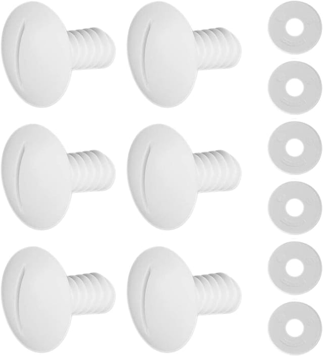 Tinor - 6 Sets weiße Kunststoff-Radschrauben mit Unterlegscheiben C55 für Polaris 180 280 Poolreiniger-Zubehör