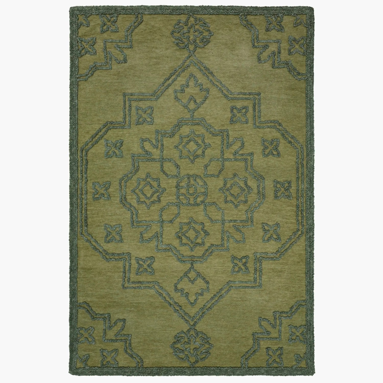 Flair Rugs Wollteppich Sable Vintage 200 cm x 290 cm Grün