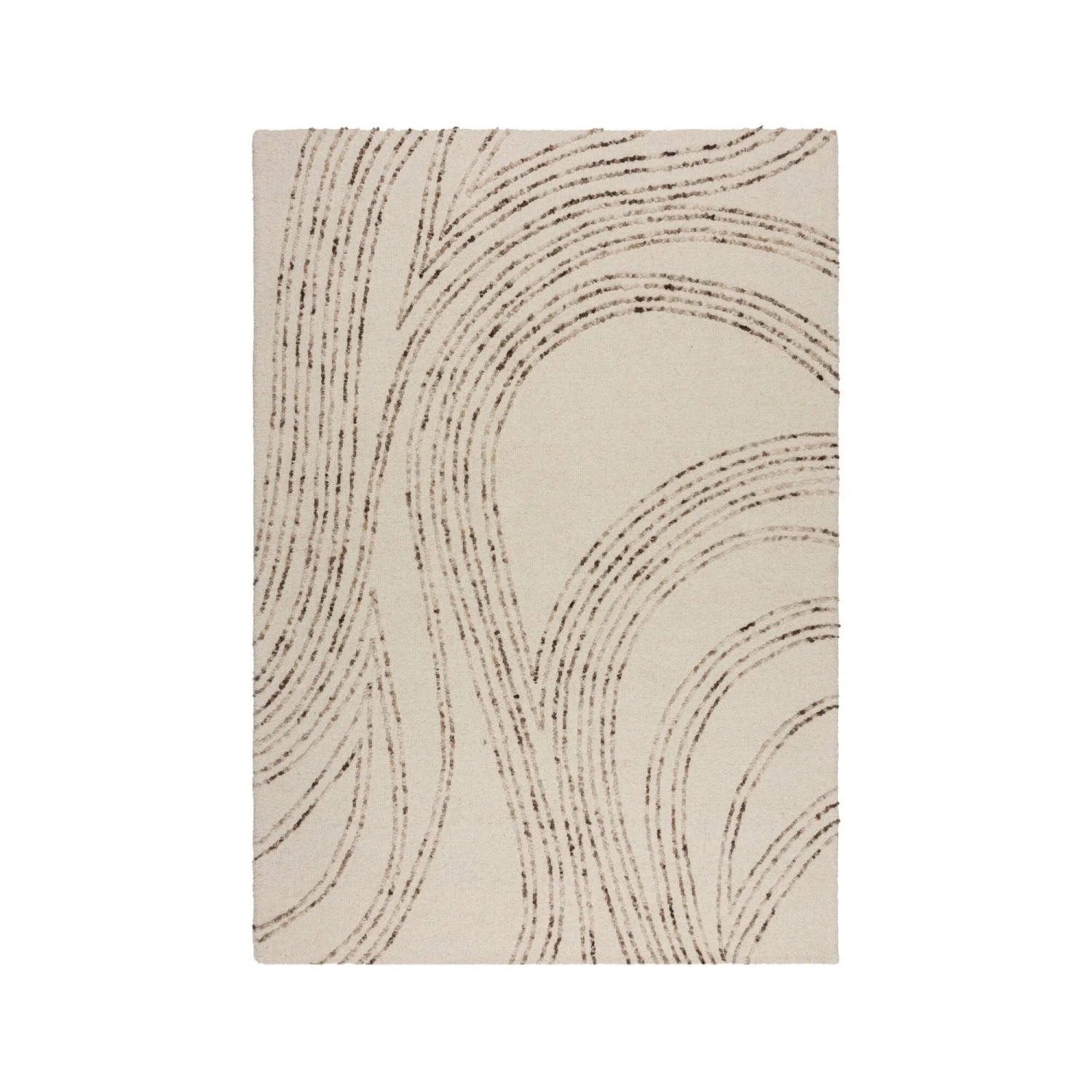 Flair Rugs Wollteppich Swirl Wool 80 cm x 150 cm Natural