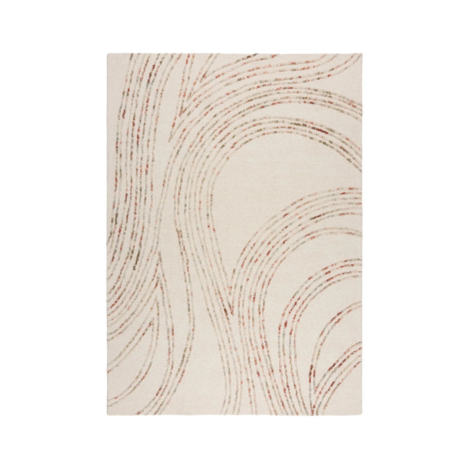 Flair Rugs Wollteppich Swirl Wool 120 cm x 170 cm Natur-Orange