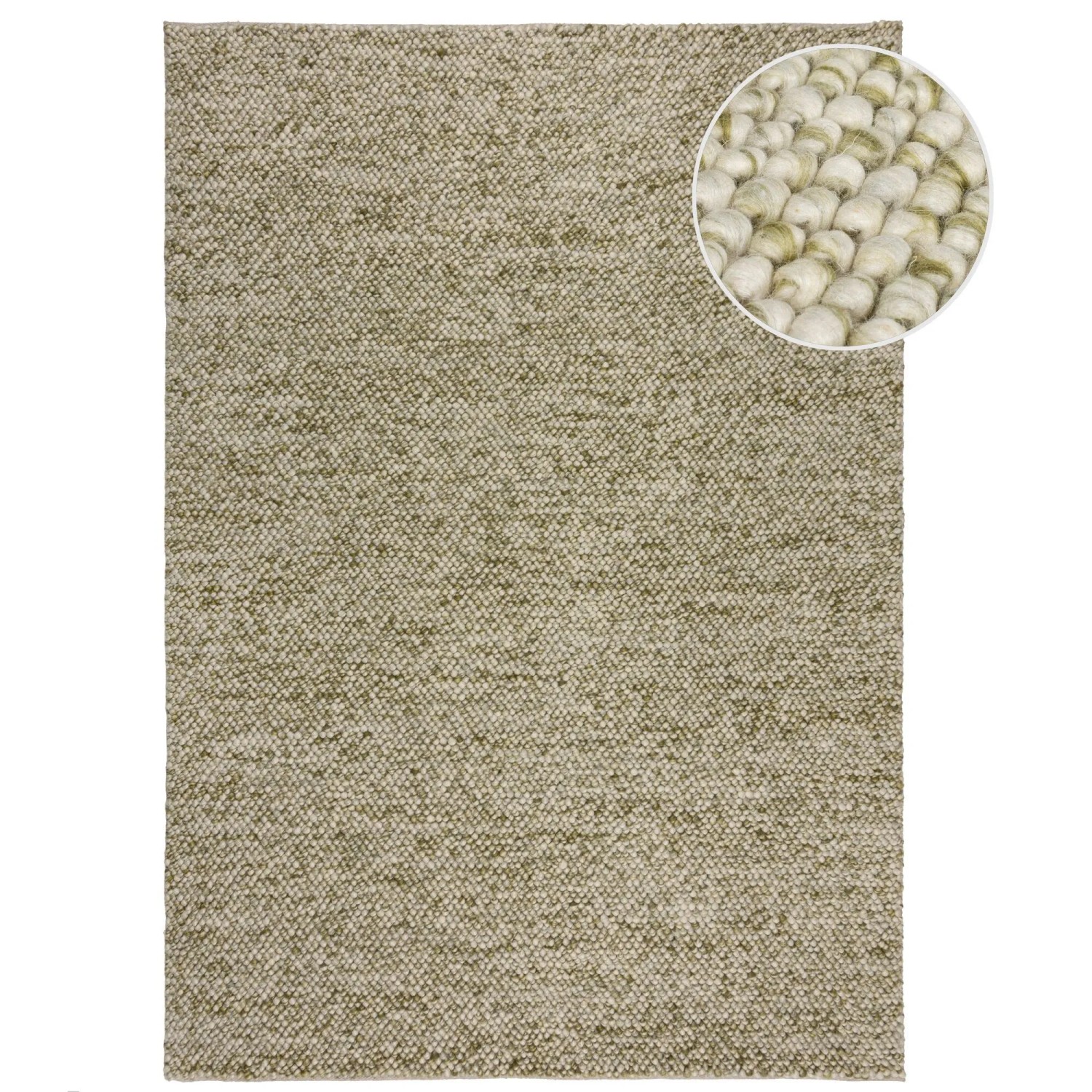 Flair Rugs Wollteppich Minerals 120 cm x 170 cm Grün