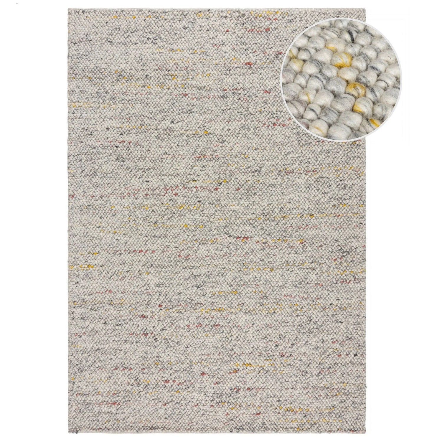 Flair Rugs Wollteppich Minerals 80 cm x 150 cm Schwarz-Weiß