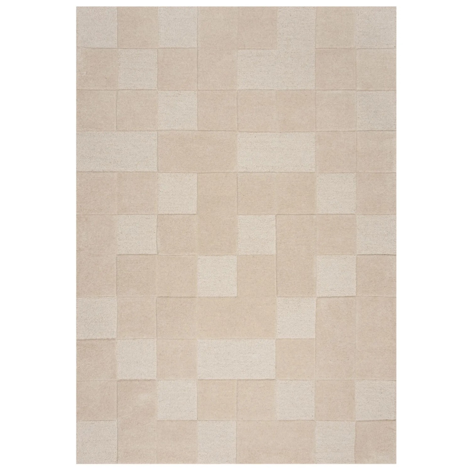 Flair Rugs Wollteppich Checkerboard 200 cm x 290 cm Natural