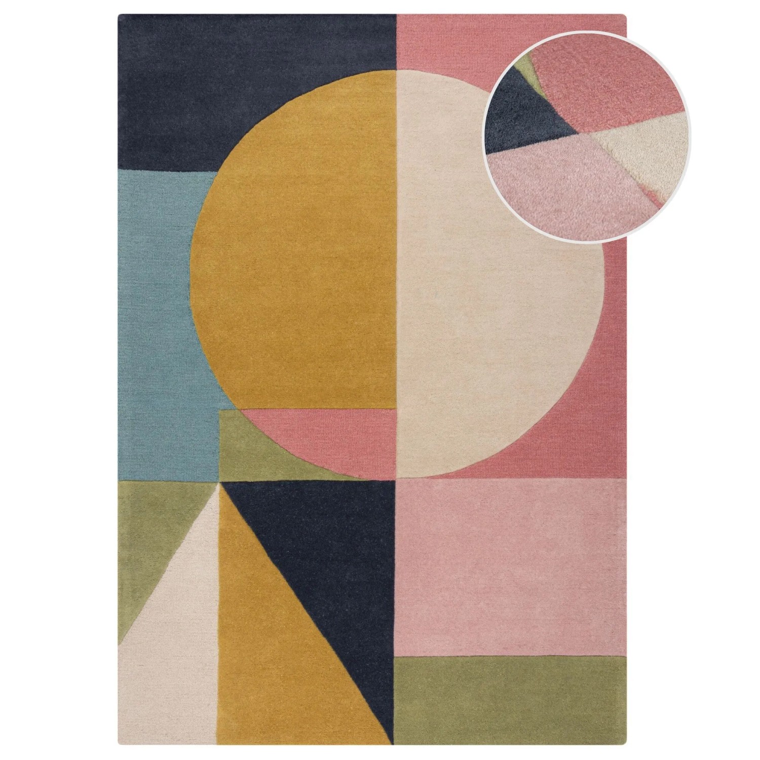 Flair Rugs Wollteppich Esre Bright 160 cm x 230 cm Mehrfarbig