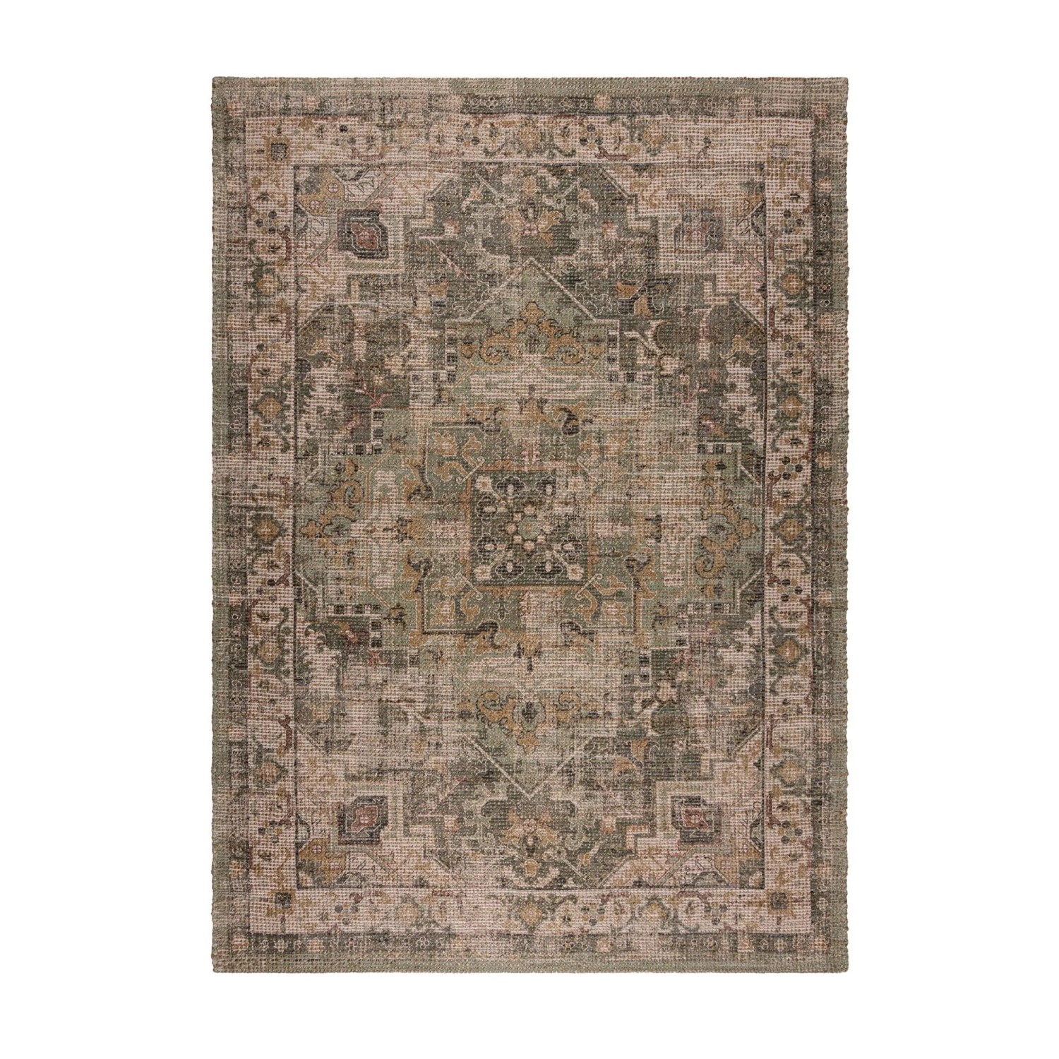 Flair Rugs Kurzflorteppich Selena Jute 80 cm x 150 cm Rosa-Grün
