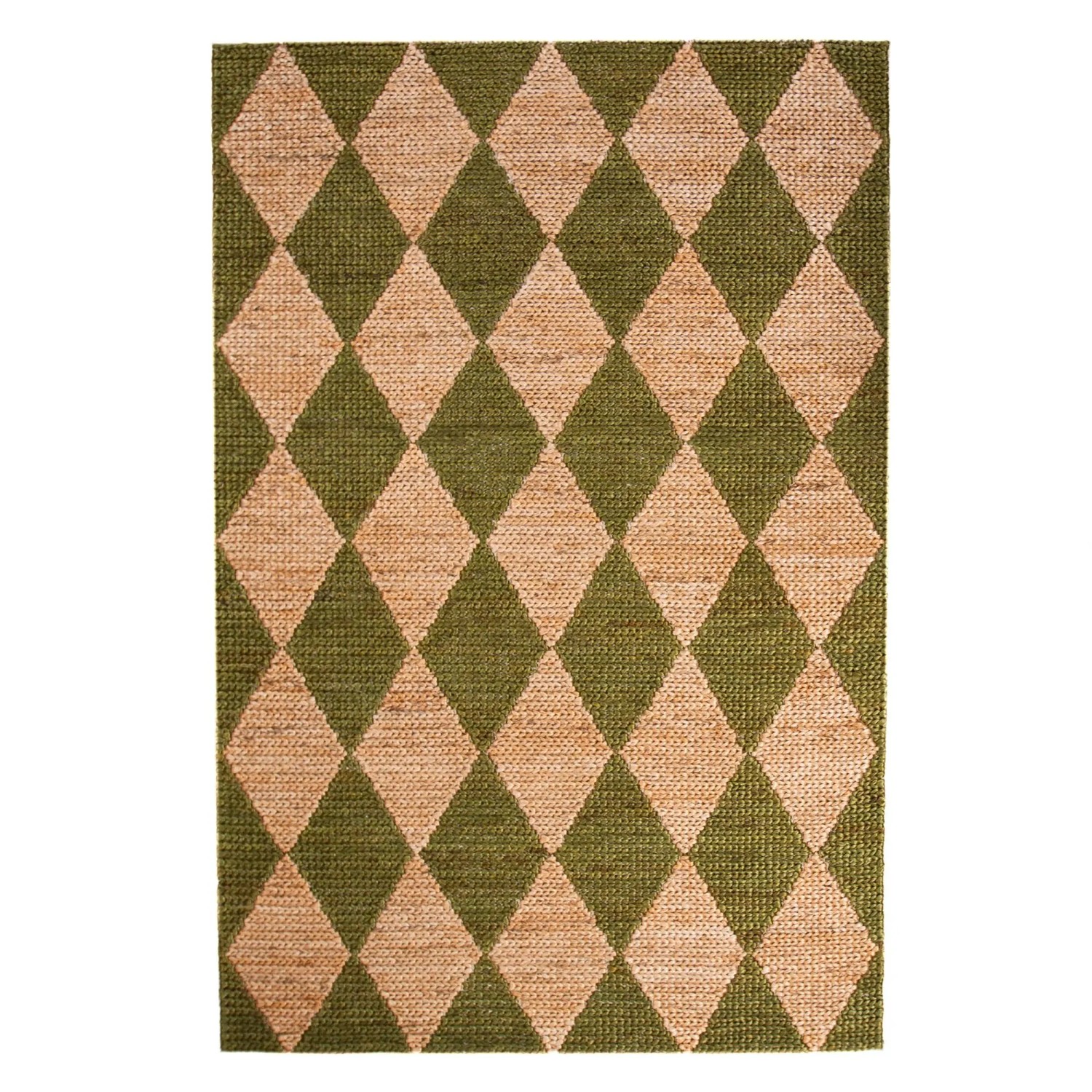 Flair Rugs Kurzflorteppich Effie Jute 120 cm x 170 cm Olive