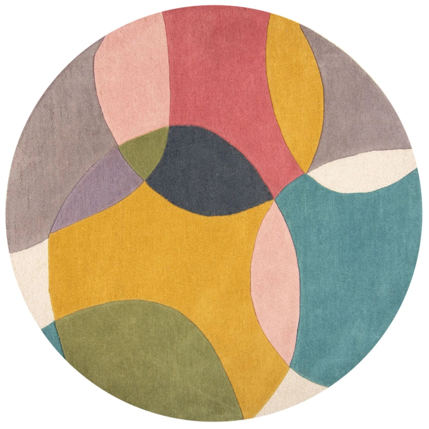 Flair Rugs Wollteppich Glow Ø 160 cm Bunt