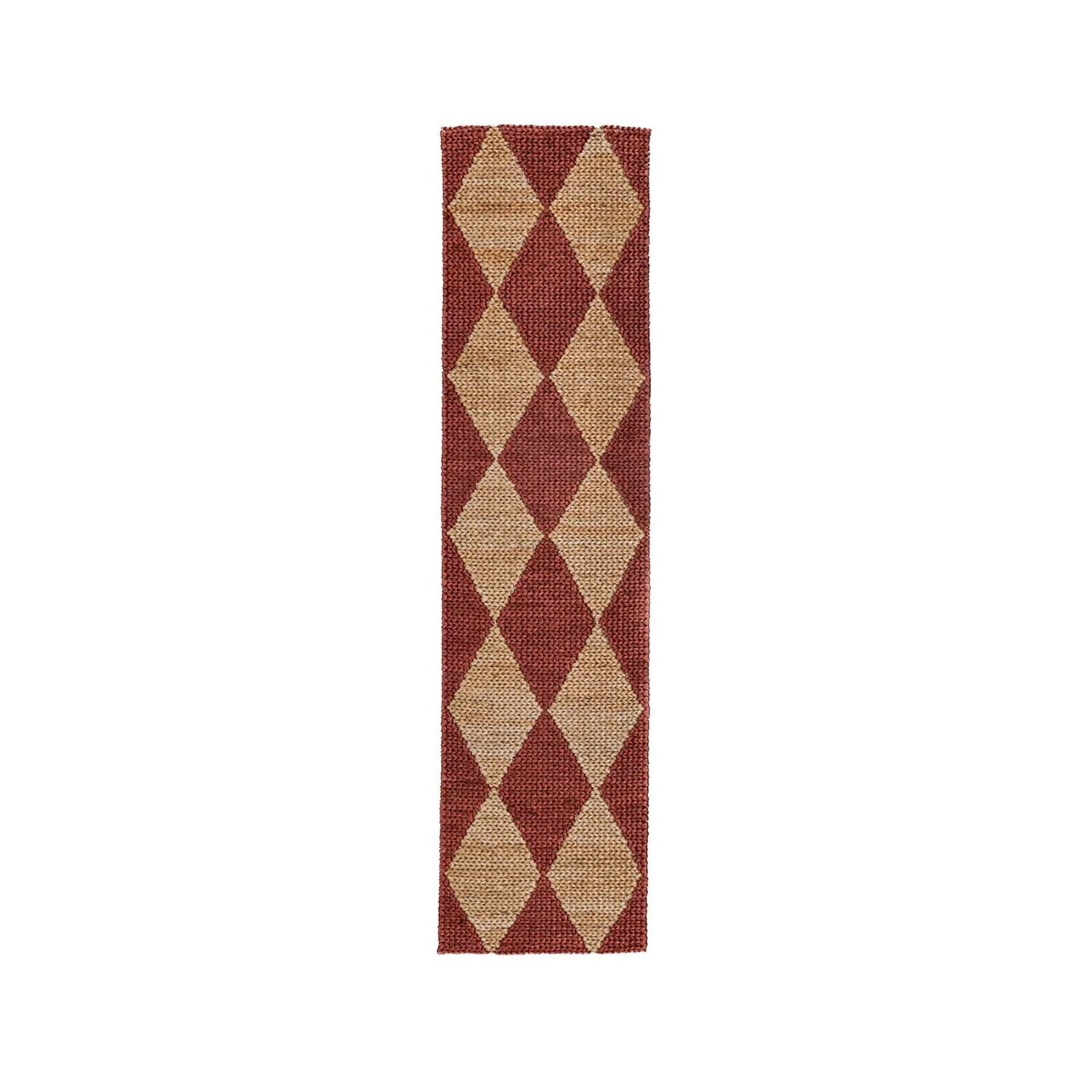 Flair Rugs Kurzflorteppich Effie Jute 60 cm x 230 cm Terracotta