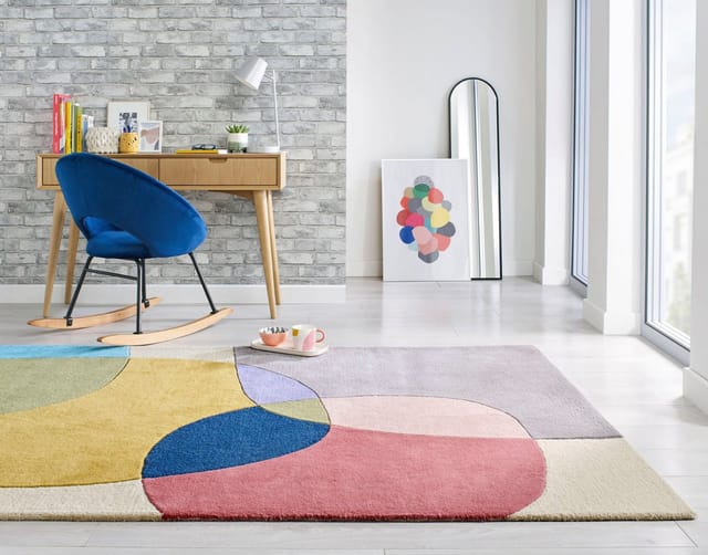 Flair Rugs Wollteppich Glow 160 cm x 230 cm Bunt
