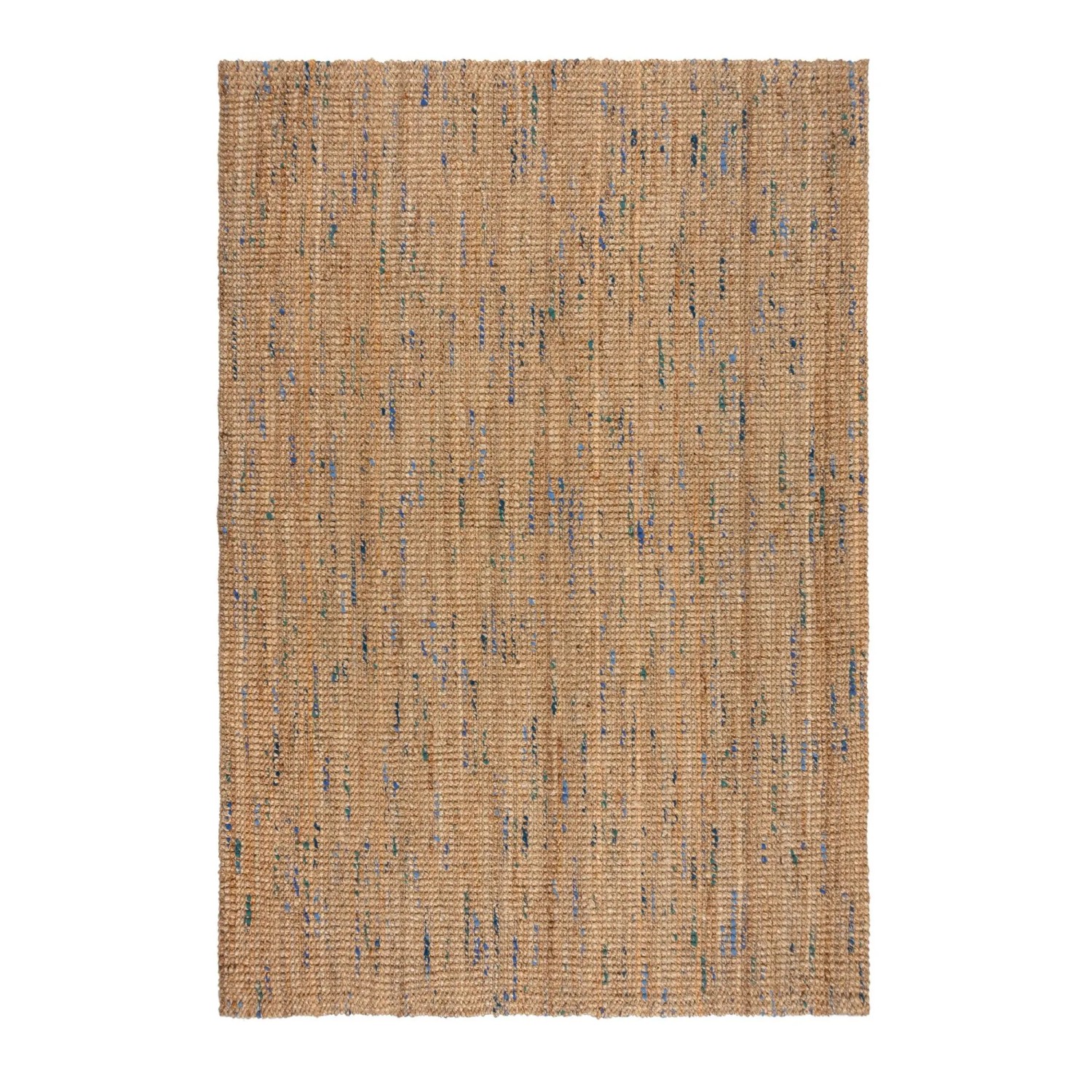 Flair Rugs Kurzflorteppich Jute Boucle 120 cm x 170 cm Natur-Blau