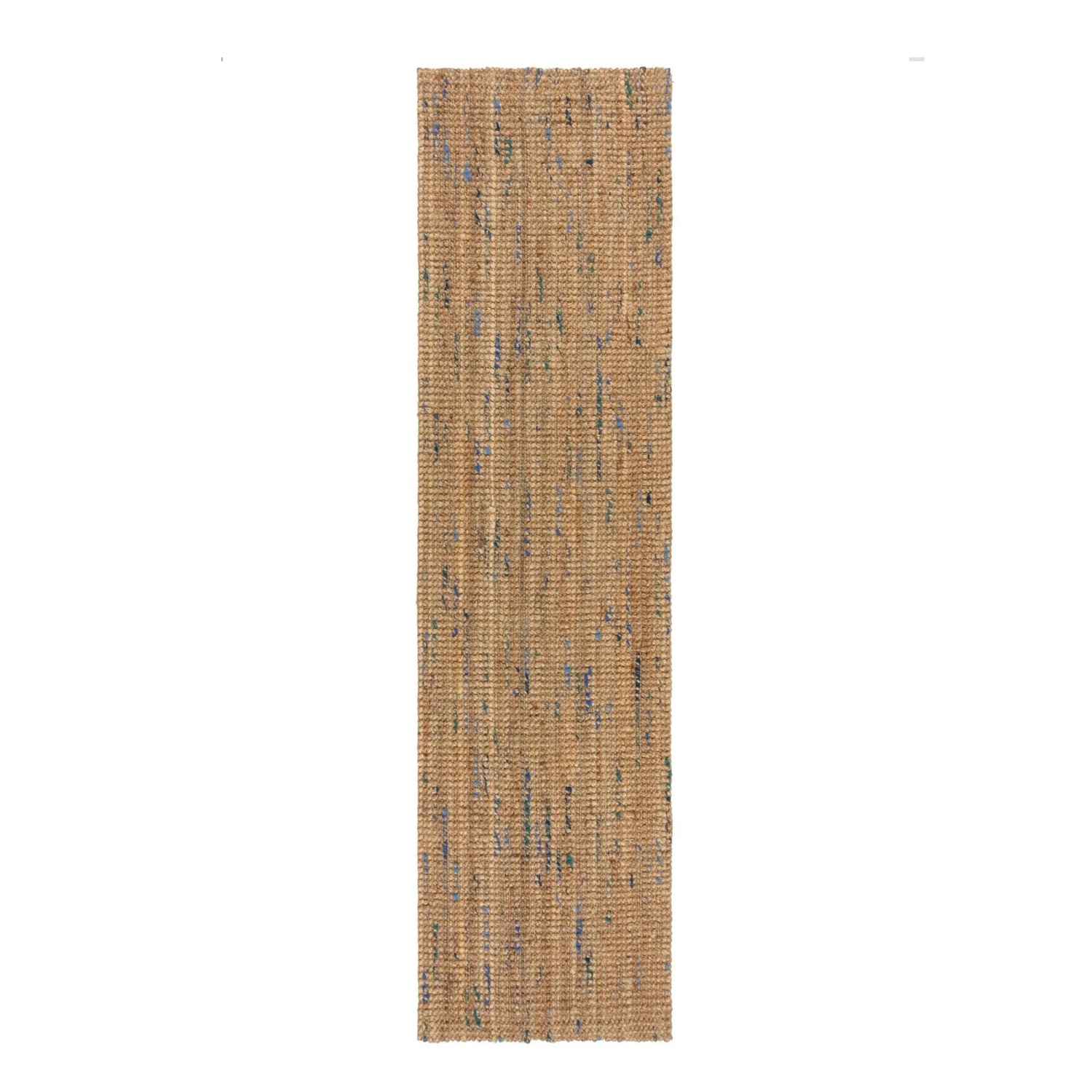 Flair Rugs Kurzflorteppich Jute Boucle 60 cm x 230 cm Natur-Blau
