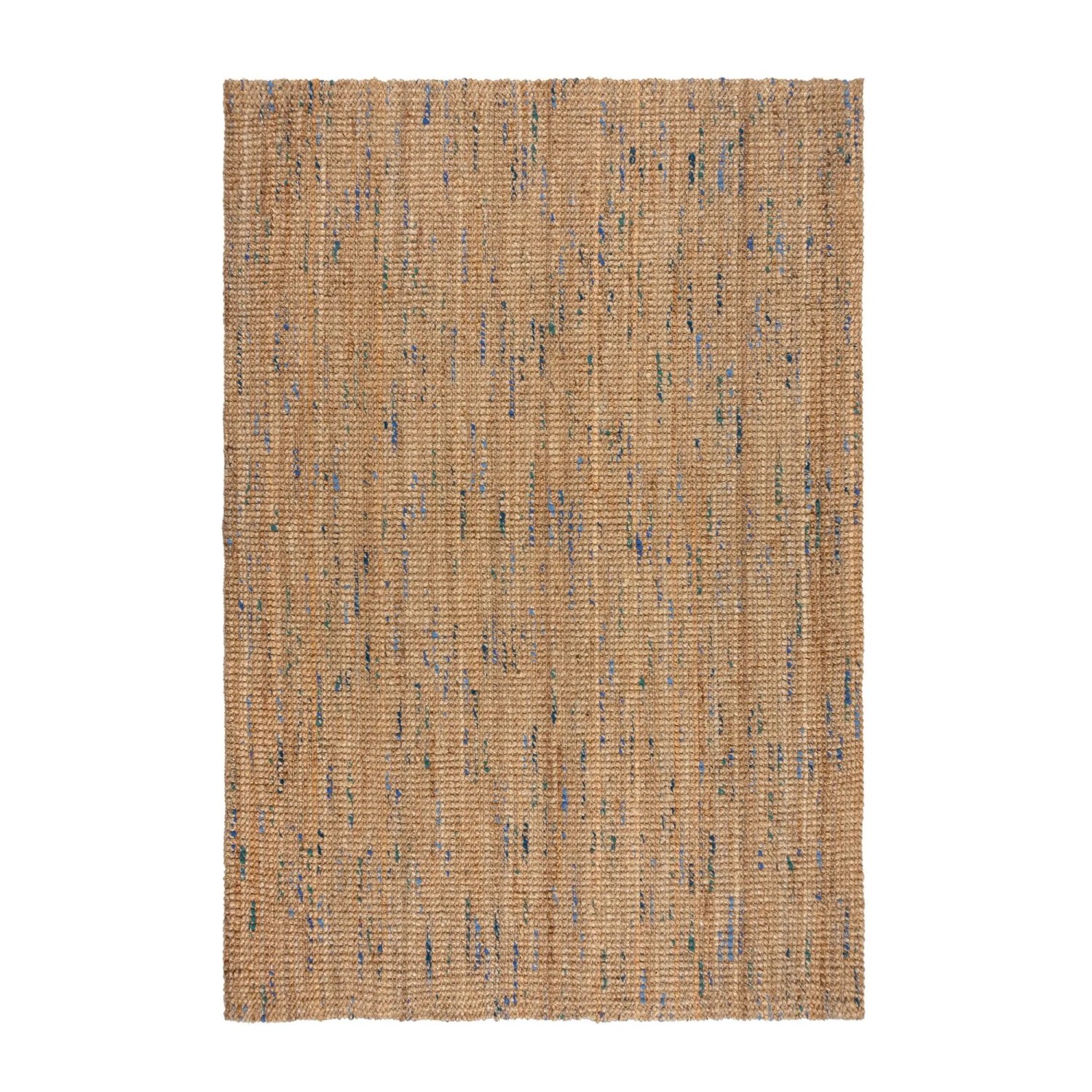 Flair Rugs Kurzflorteppich Jute Boucle 160 cm x 230 cm Natur-Blau
