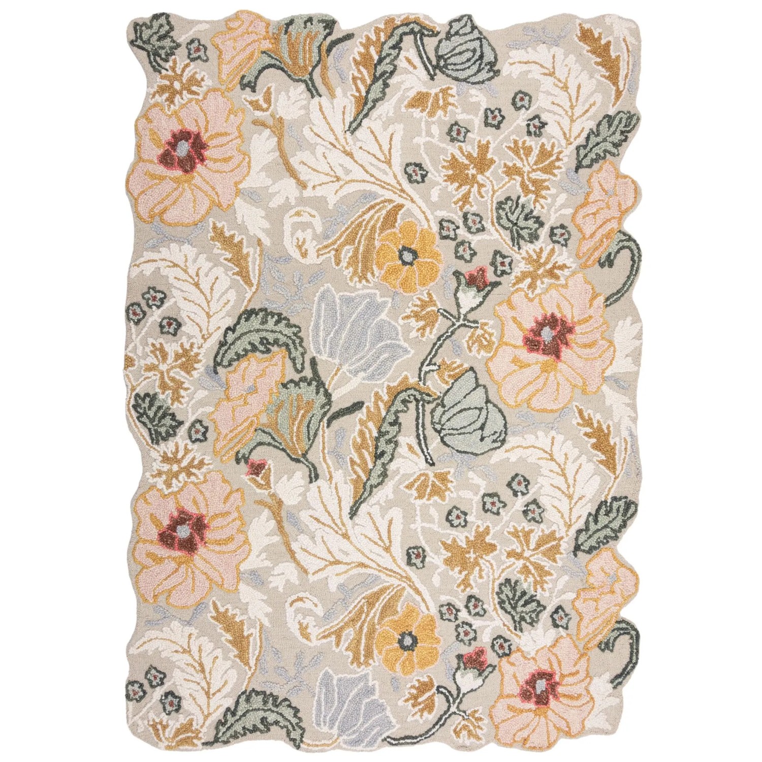 Flair Rugs Wollteppich Daphne Shaped Floral 200 cm x 290 cm Mehrfarbig