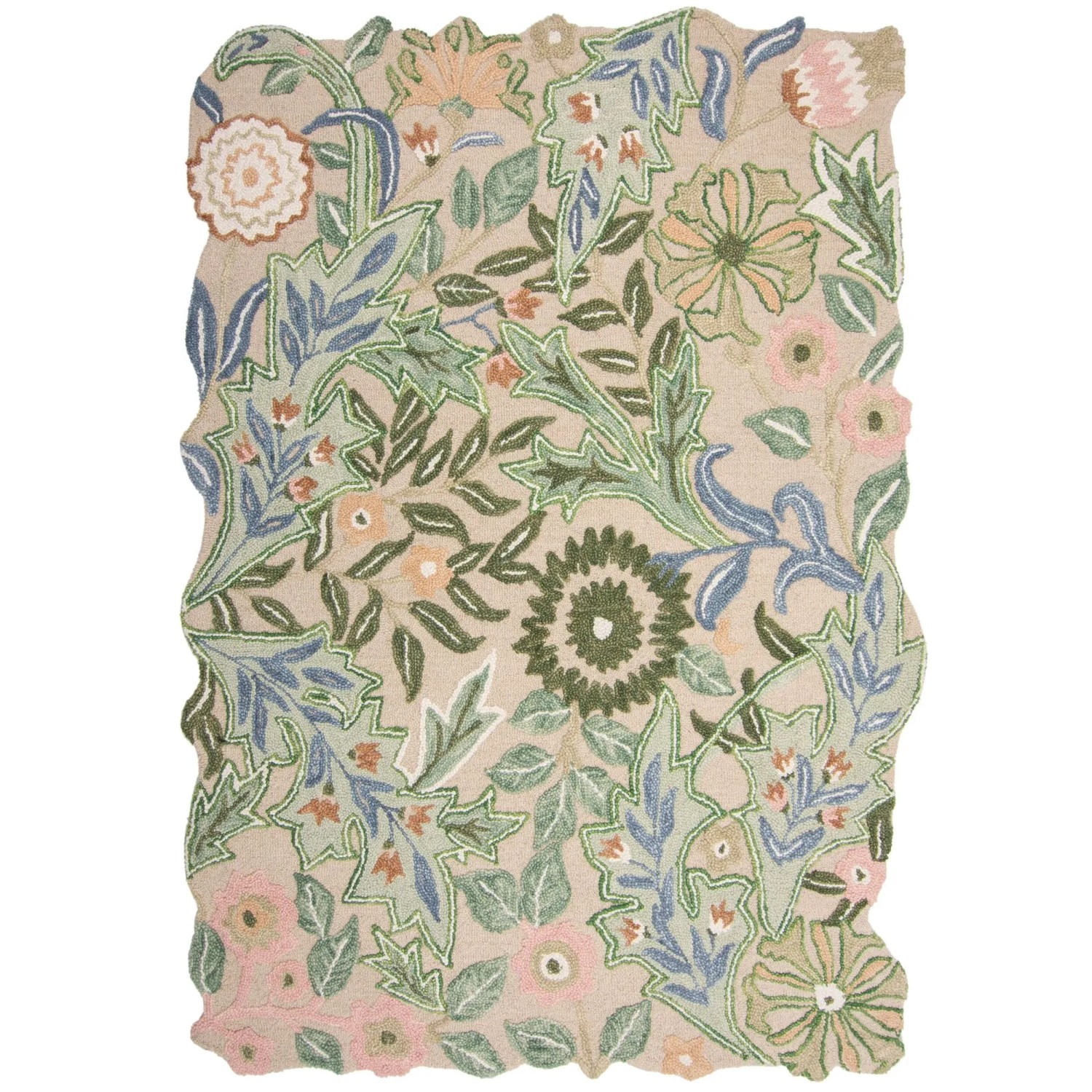 Flair Rugs Wollteppich Bryony Shaped Floral 200 cm x 290 cm Mehrfarbig