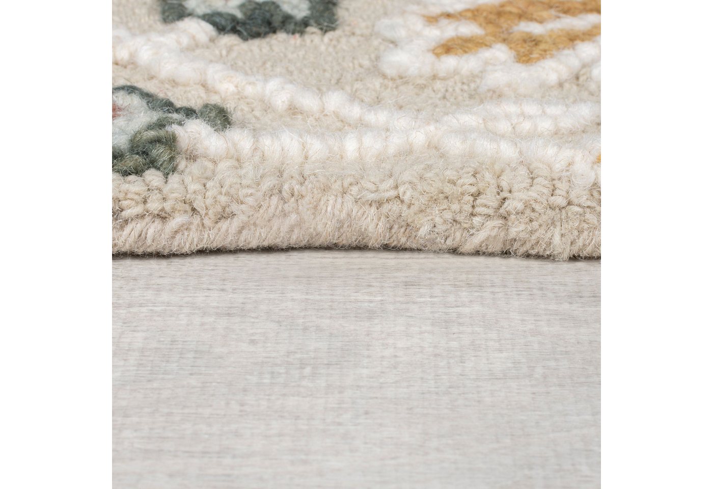 Flair Rugs Wollteppich Daphne Shaped Floral 120 cm x 170 cm Mehrfarbig