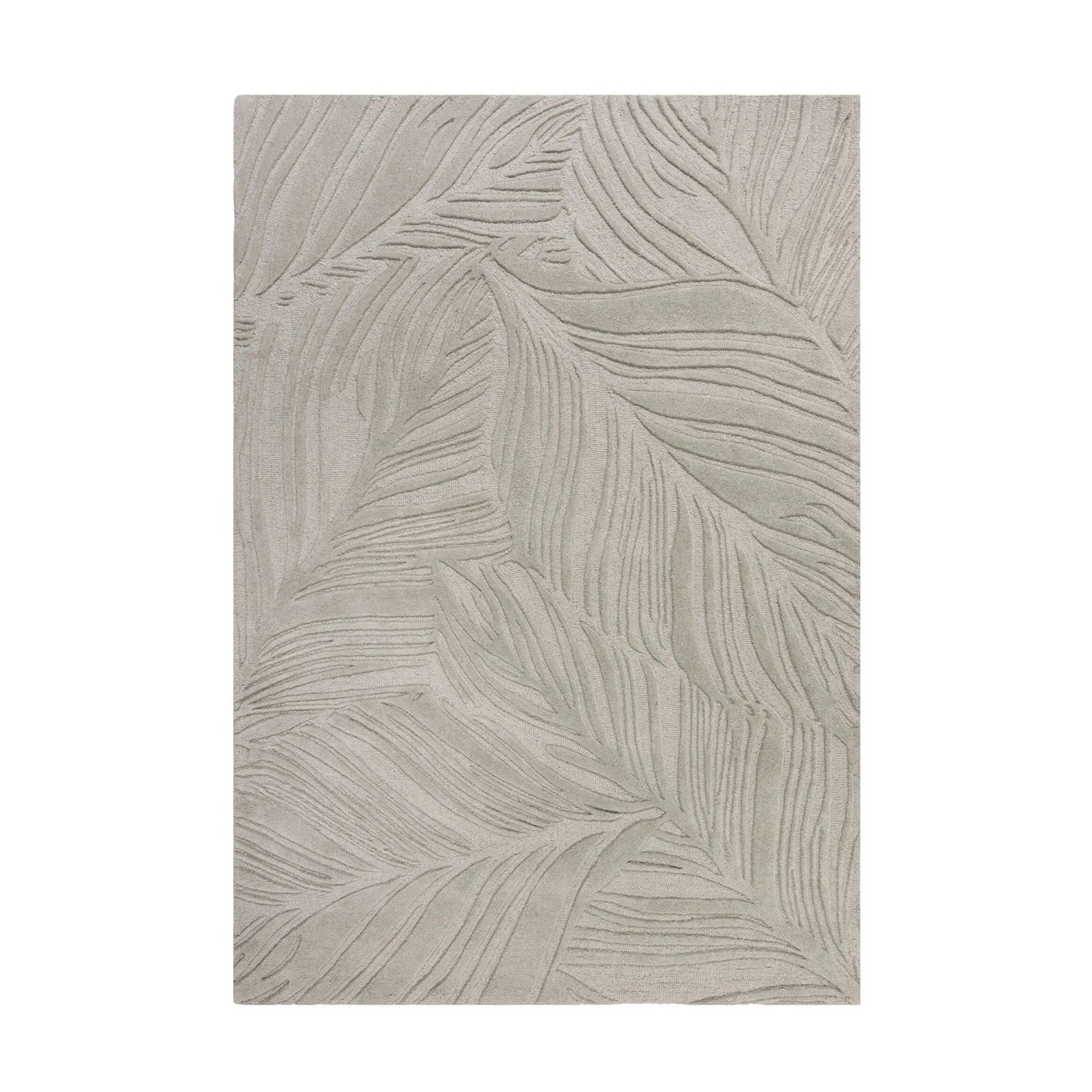 Flair Rugs Wollteppich Lino Leaf 120 cm x 170 cm Grau