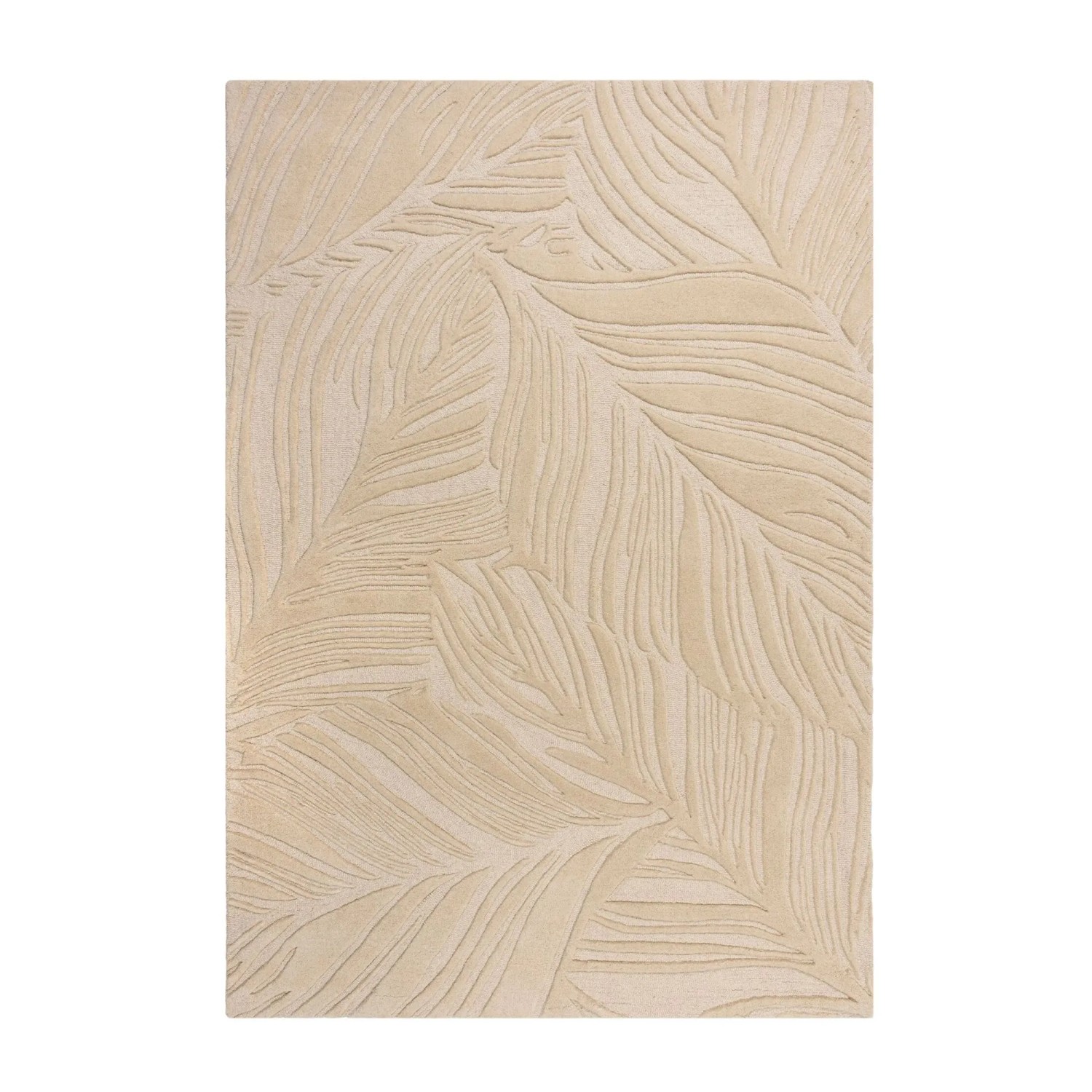 Flair Rugs Wollteppich Lino Leaf 200 cm x 290 cm Natural