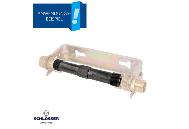 Schlösser Armaturen - js Passstück 1 Zoll (DN20) x 190 mm für Wasserzähler Wärmemengenzähler - KS-grau
