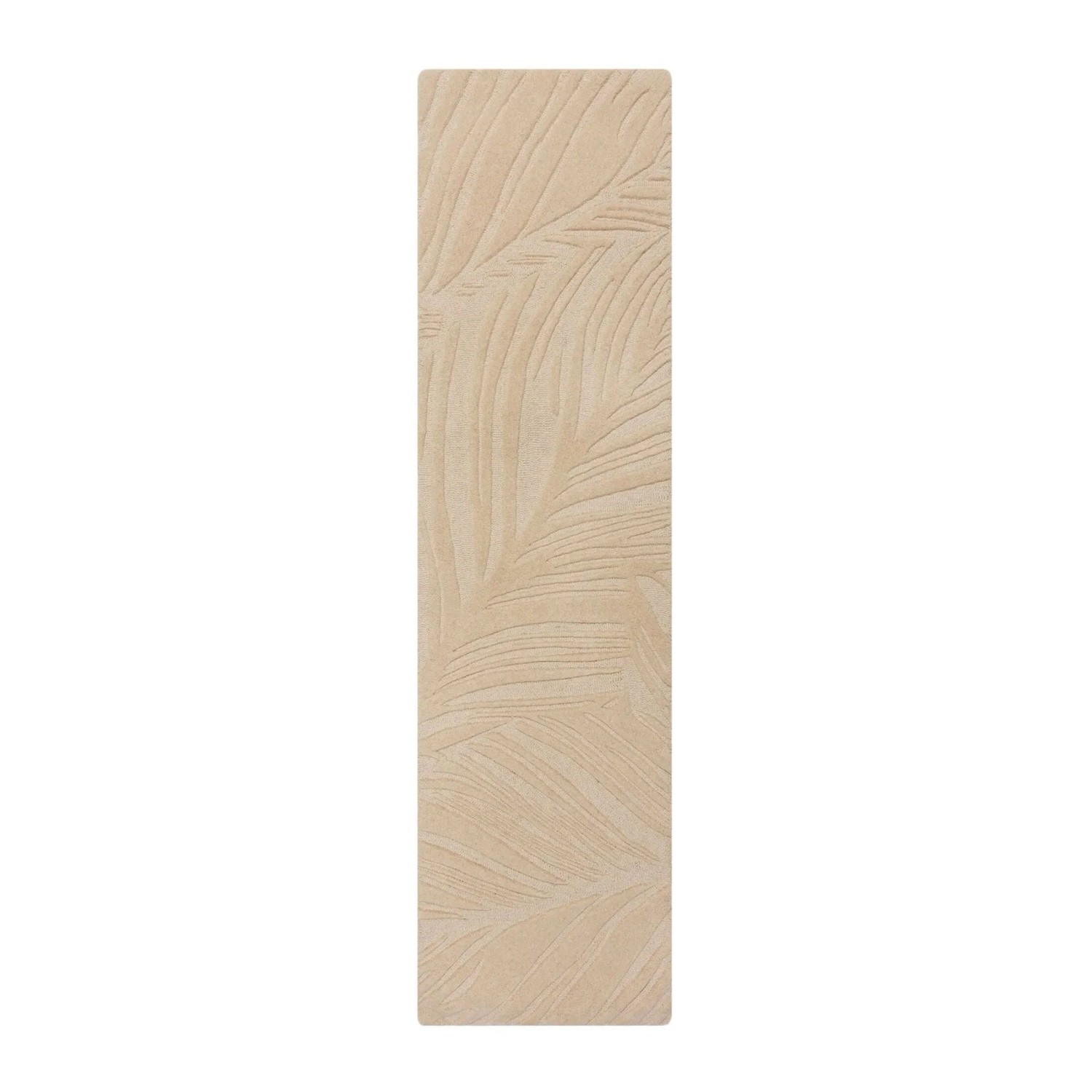 Flair Rugs Wollteppich Lino Leaf 60 cm x 230 cm Natural
