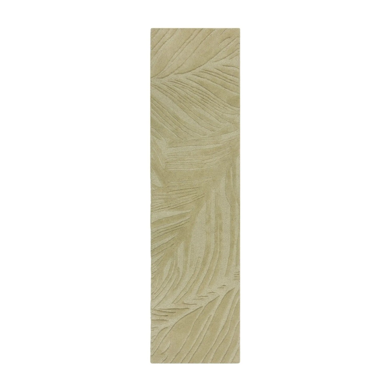 Flair Rugs Wollteppich Lino Leaf 60 cm x 230 cm Salbei