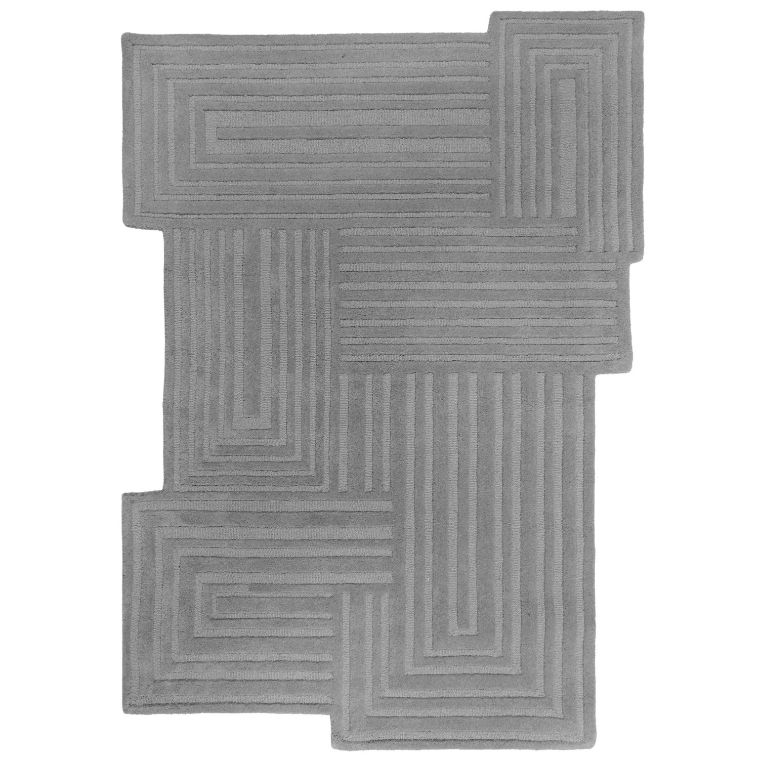 Flair Rugs Wollteppich Zen 160 cm x 230 cm Grau