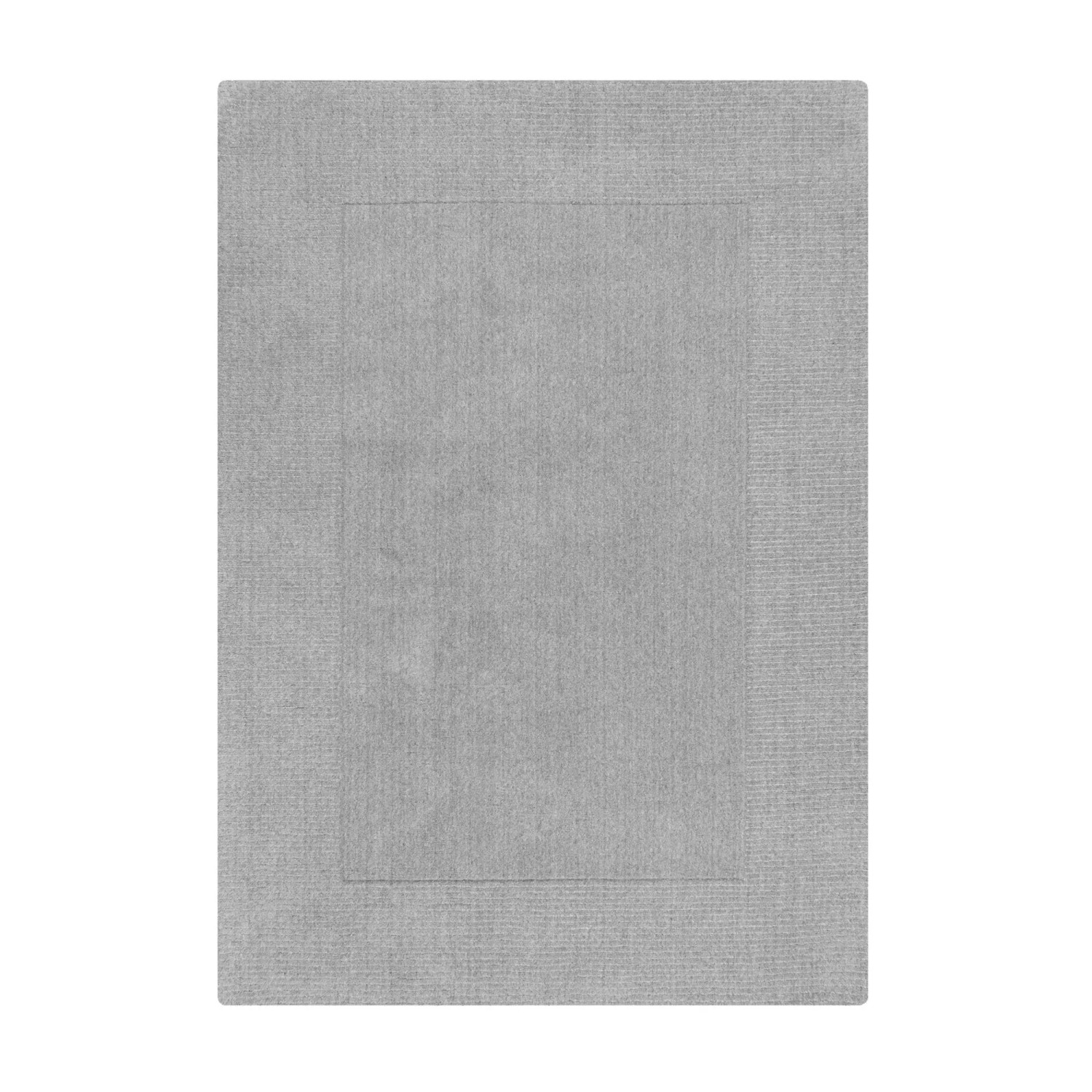 Flair Rugs Wollteppich Wool Border 160 cm x 230 cm Grau