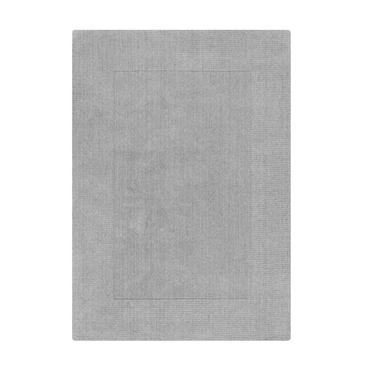 Flair Rugs Wollteppich Wool Border 200 cm x 290 cm Grau