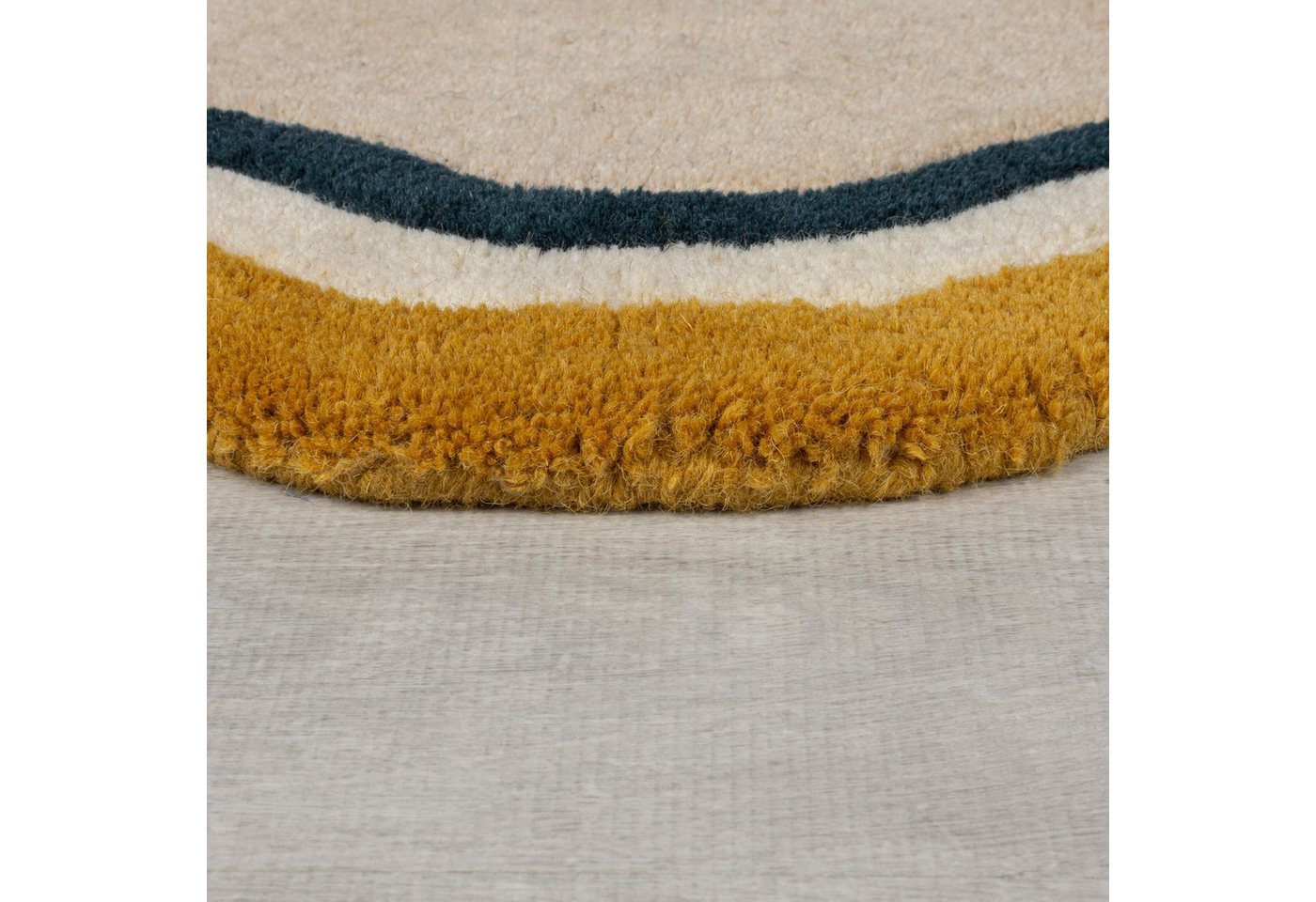 Flair Rugs Wollteppich Leo Border 160 cm x 230 cm Mehrfarbig