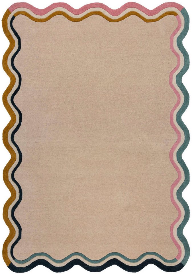 Flair Rugs Wollteppich Leo Border 160 cm x 230 cm Mehrfarbig Bild 3