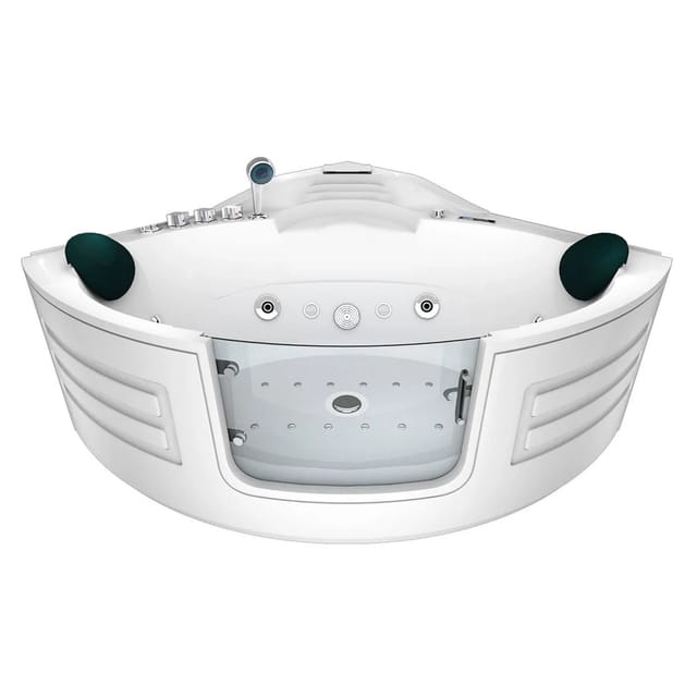 Acquavapore - Whirlpool Pool Badewanne Eckwanne Wanne W70H 150x150cm mit Tür Walk-in-Pool passive Schlauch-Reinigung