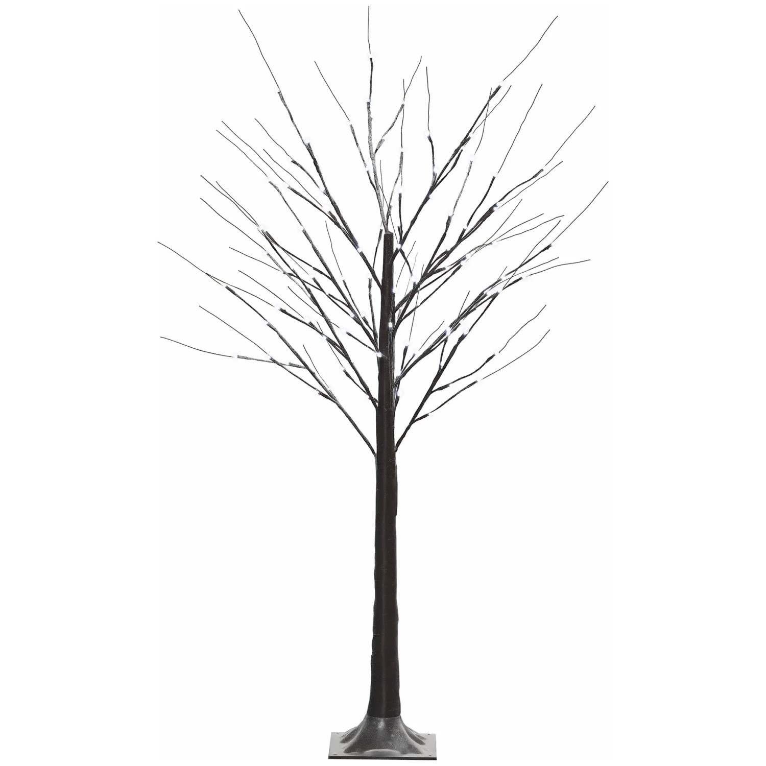 HOMCOM Kunstbirke Kunststoff Stahl 22L x 22B x 150H cm Braun